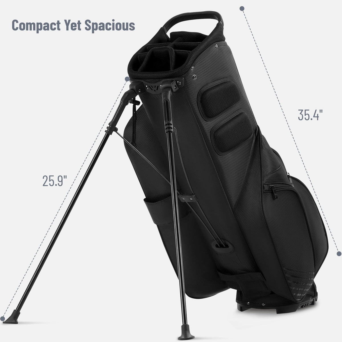 UNIHIMAL umbrella holder and towel ring for quick on-course access.