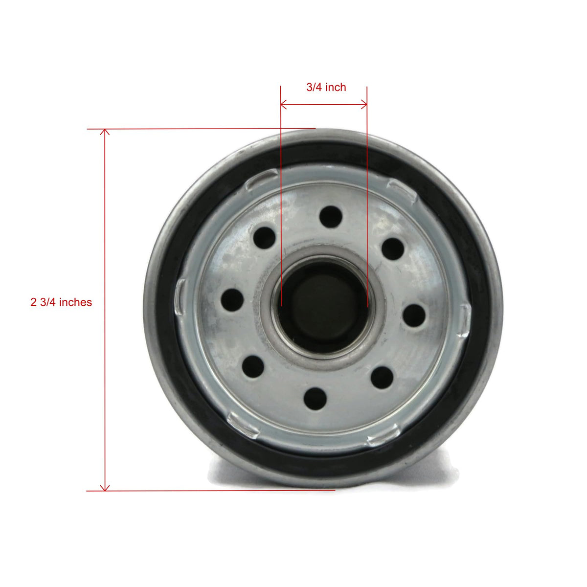 United Metro Golf Cart oil filter for Kawasaki engine, mounting view shows proper fit.