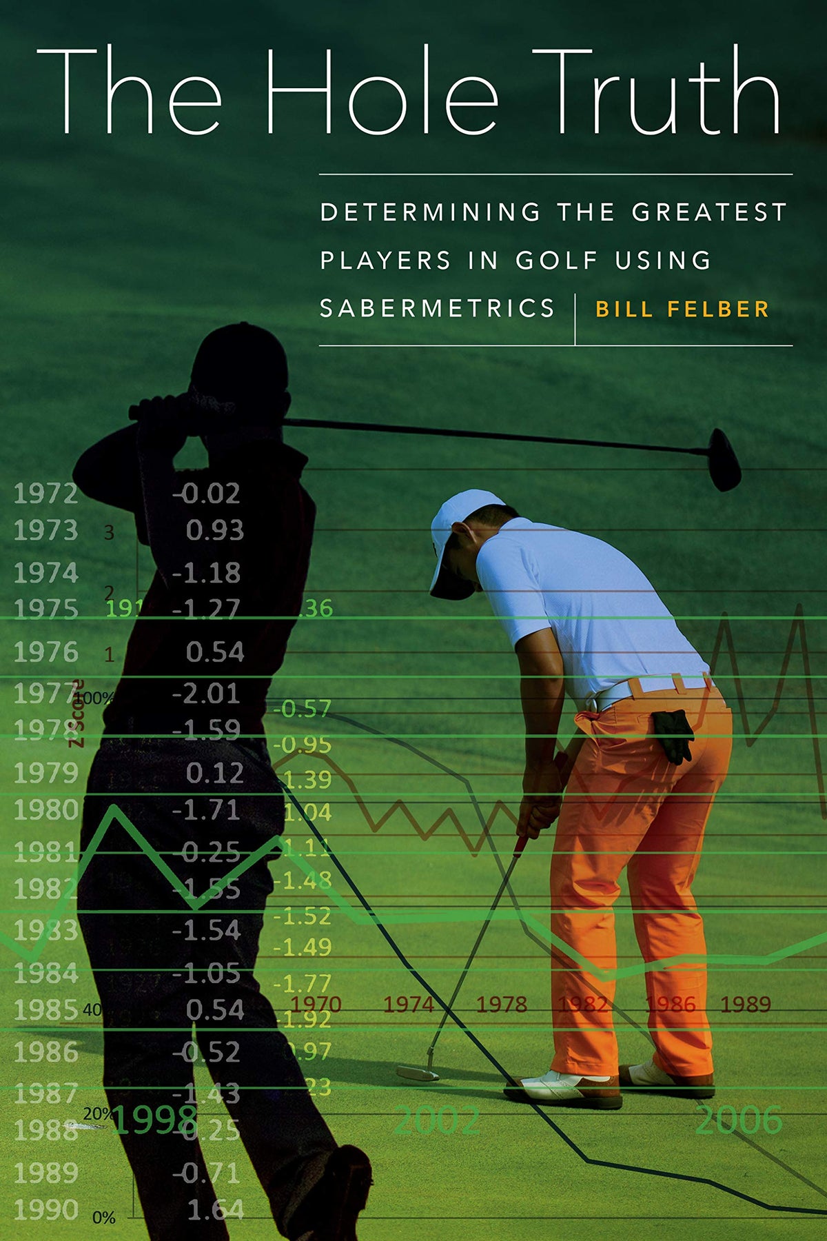 Book cover for The Hole Truth by University of Nebraska Press, with sabermetric insights for golf history fans.