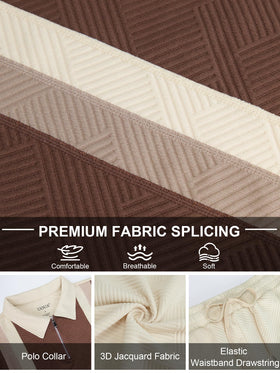 UOUA men's short sets front zipper detail suitable for easy layering.
