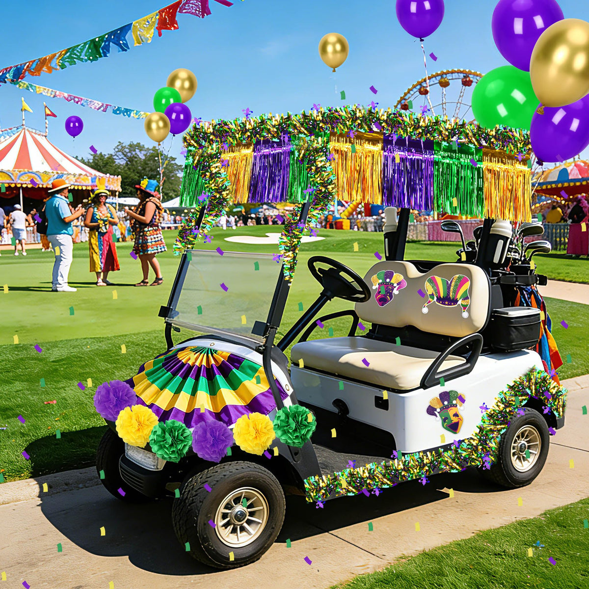 UPINS Mardi Gras balloons 12 inch quickly fill space