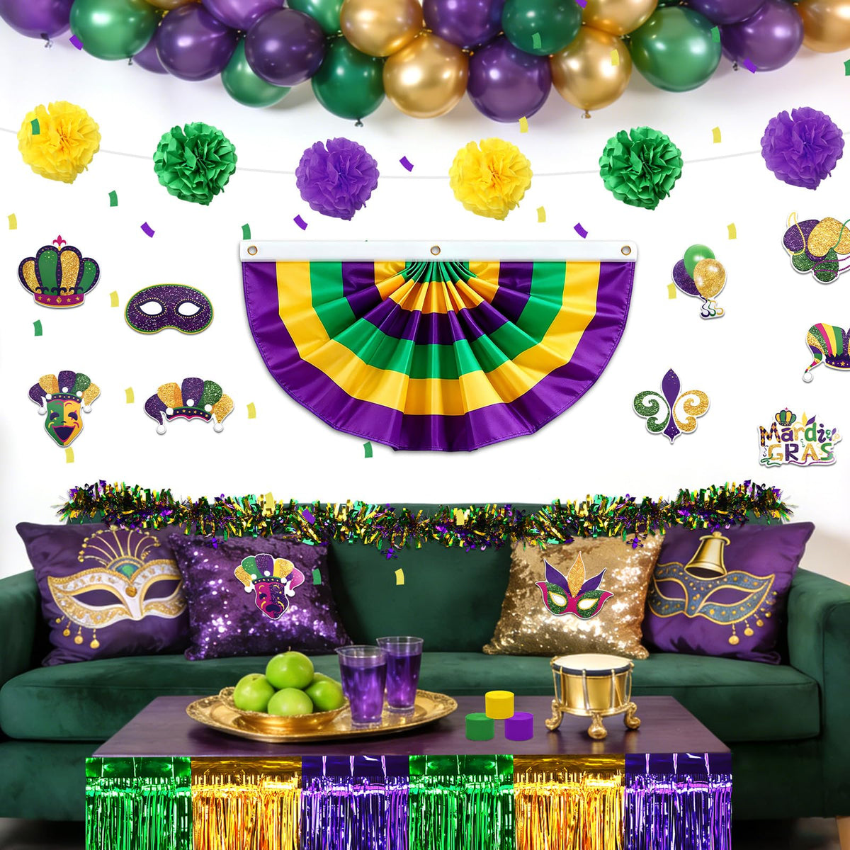 UPINS Mardi Gras crinkle paper adds colorful texture