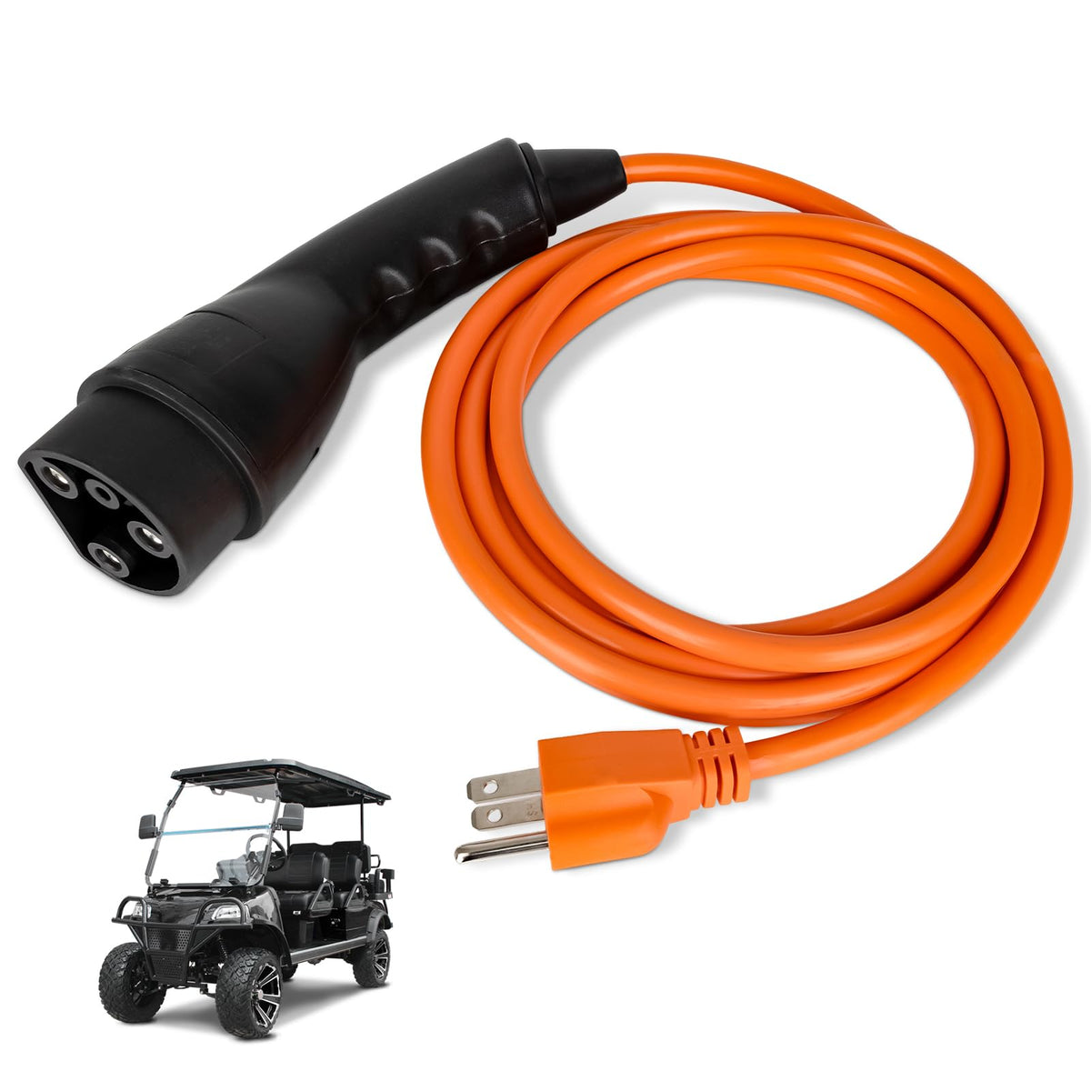 UPOW charging cable for Evolution ICON 120V 3-pin connected to golf cart outlet