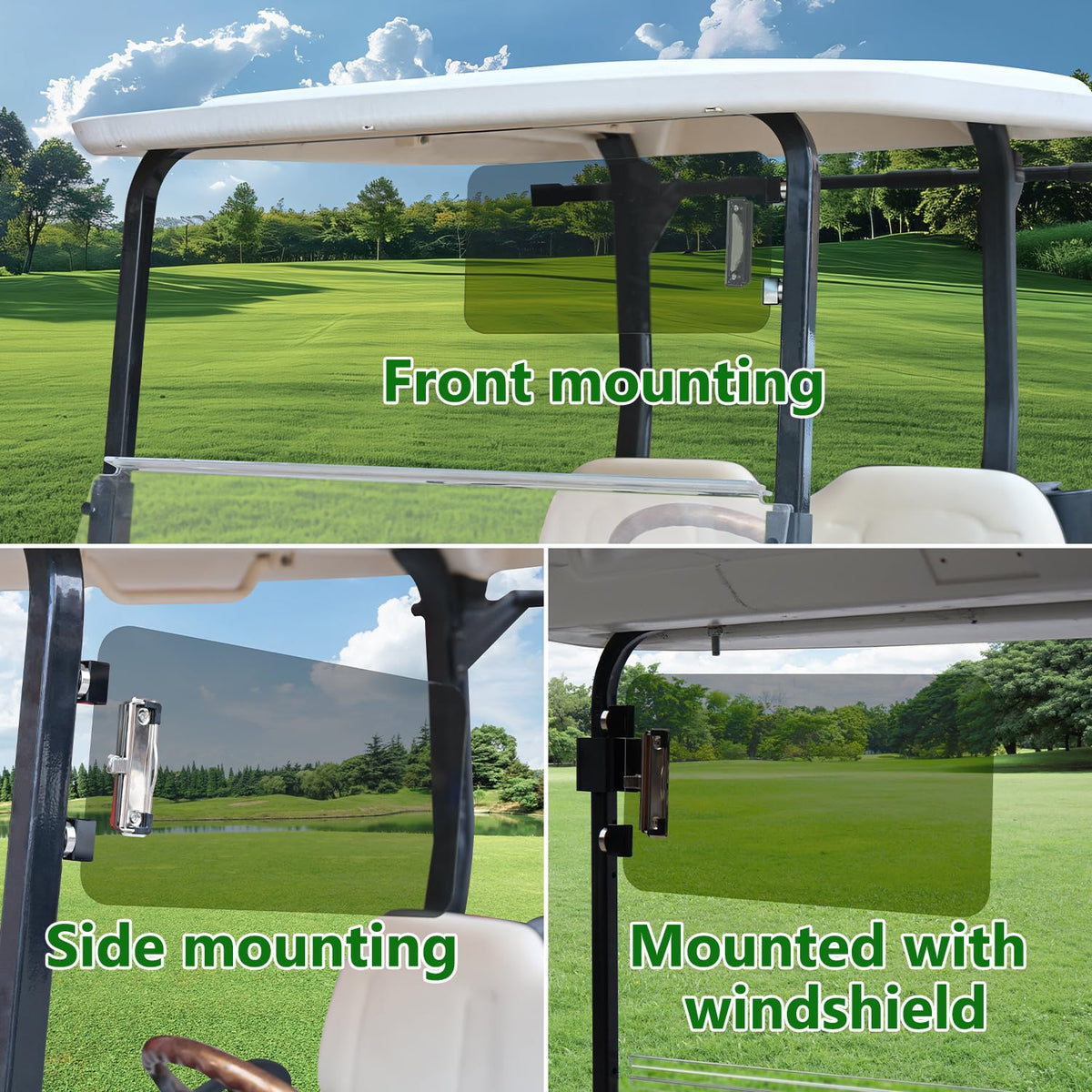 Urgown flexible placement lets you position the visor anywhere on the cart.