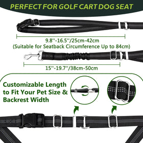 Urgown golf cart dog seat leash adjustable straps fit various backrests and dog sizes.