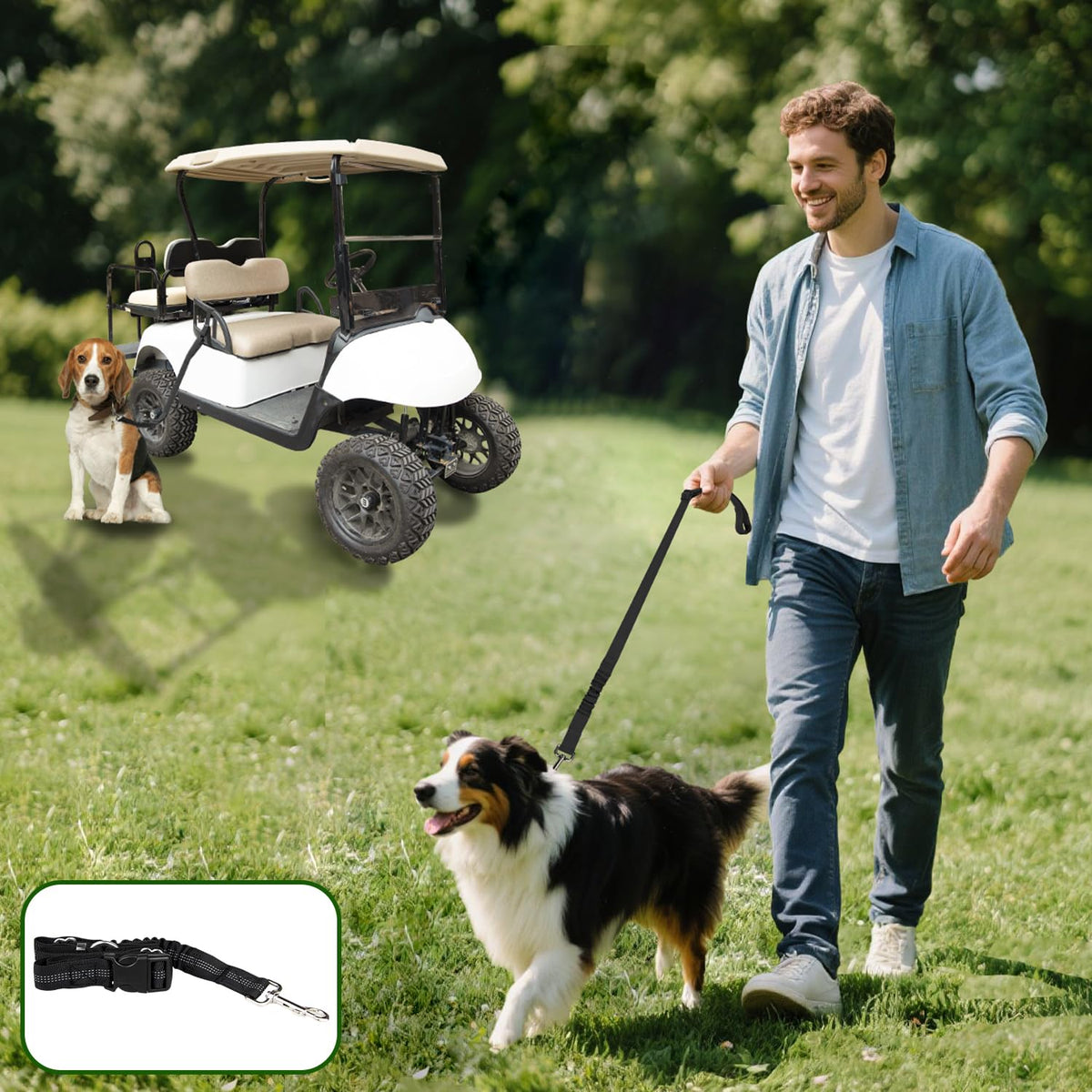 Urgown golf cart dog seat leash easy installation for quick setup.
