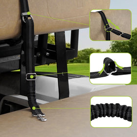 Urgown golf cart dog seat leash reflective stitching boosts visibility during dawn, dusk, or nighttime rides.