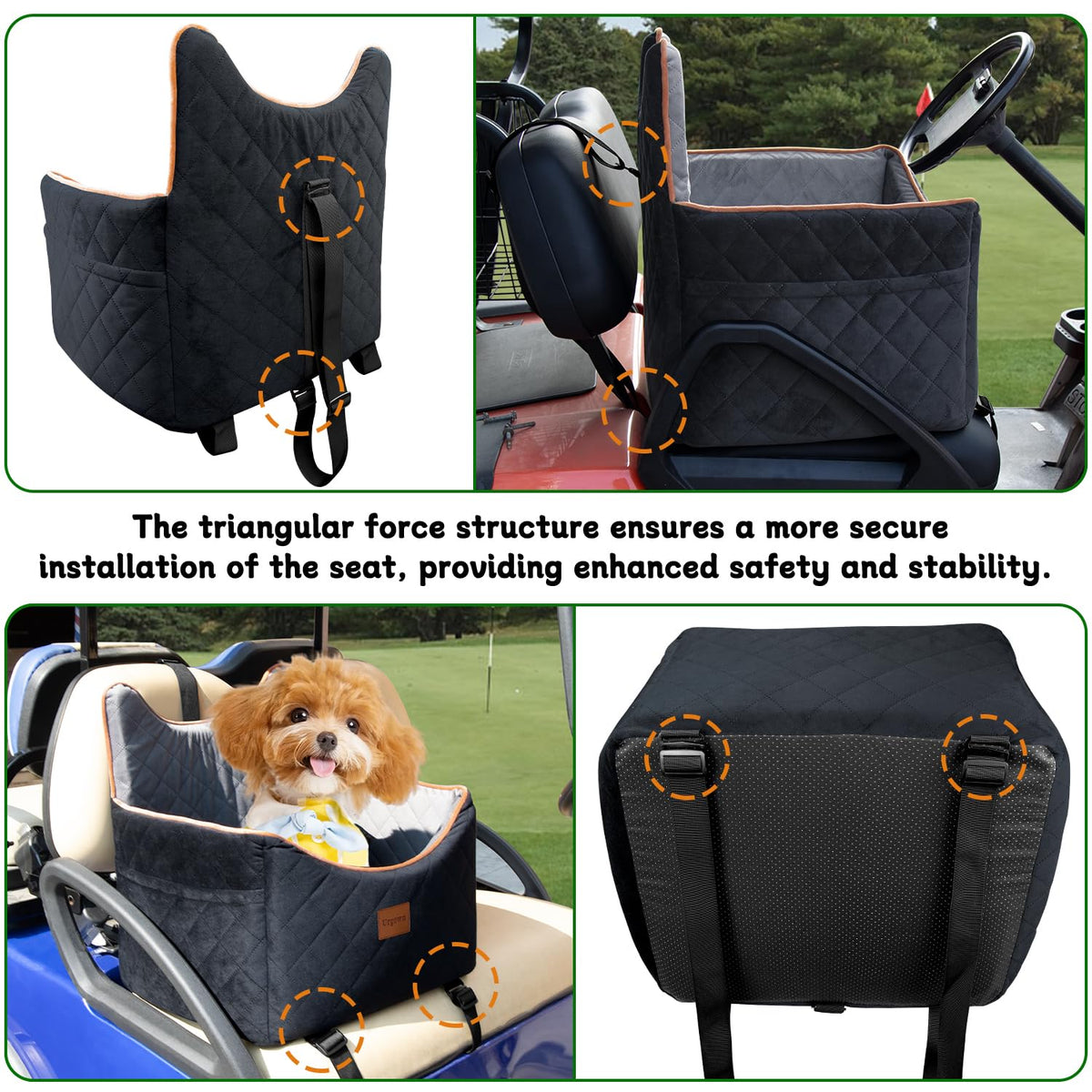 Urgown golf cart seat detachable washable cover shown for easy cleaning after trips.