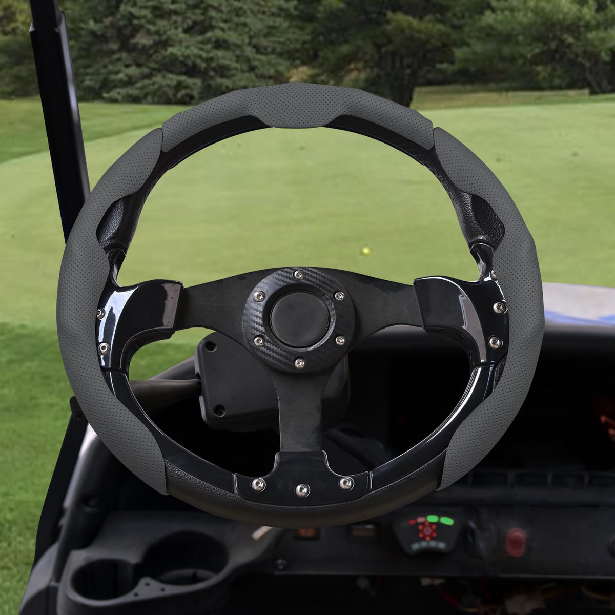 Urgown steering wheel cover demonstrates universal fit for D-shaped and round wheels