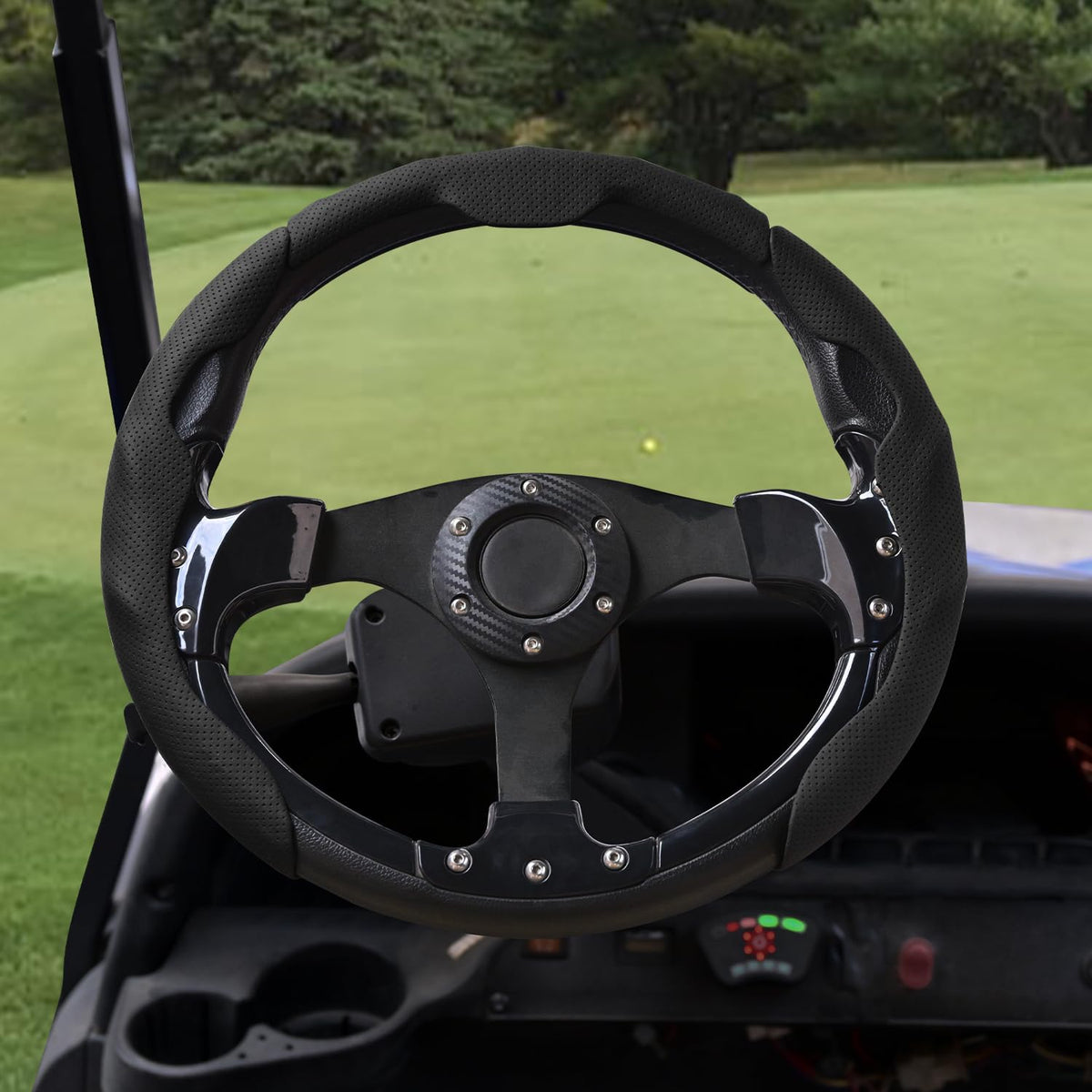 Urgown steering wheel cover fits universal D-shape and round wheels for secure grip.