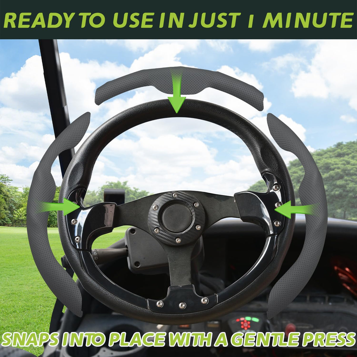 Protects steering wheel from wear while enhancing grip