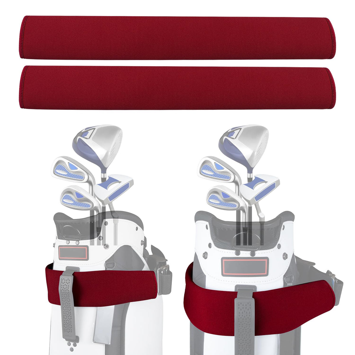 Urgown golf cart strap sleeve on strap protecting against wear and dirt.