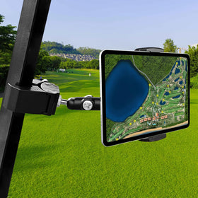 Urgown golf cart tablet holder mounted on side pole for secure device grip