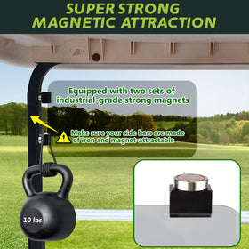 Urgown visor and windshield combo fits most carts for versatile shading.