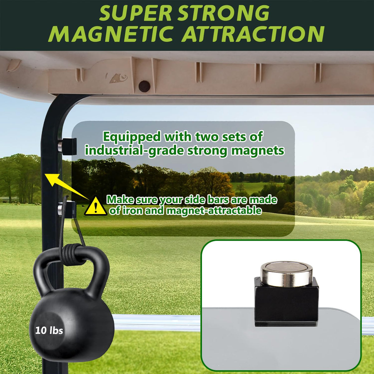 Urgown sun visor mounted on side bar providing flexible shade