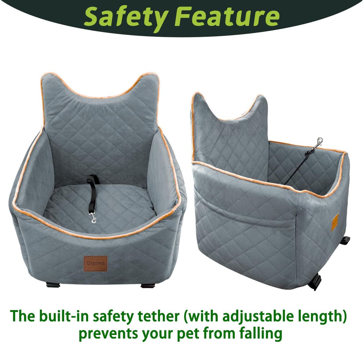 Memory foam dog seat close-up highlighting comfortable resting surface.