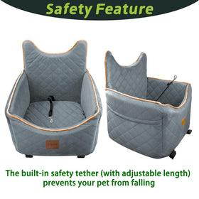 Memory foam dog seat close-up highlighting comfortable resting surface.