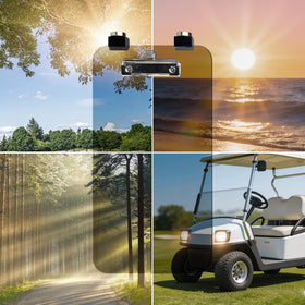 Urgown premium acrylic sun visor highlights high-quality material and glare reduction.