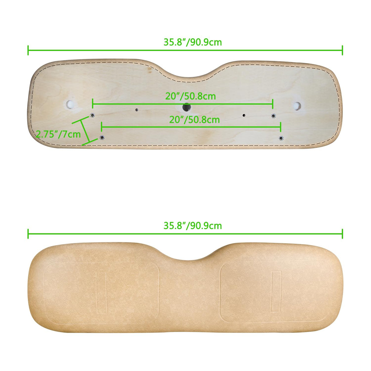 Urgown tan PU leather surface for durable, easy cleaning.