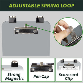 Urgown scorecard holder with pen sleeve keeps rounds organized.