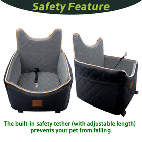 Urgown seatbelt safety feature keeps pets secure during golf cart rides.