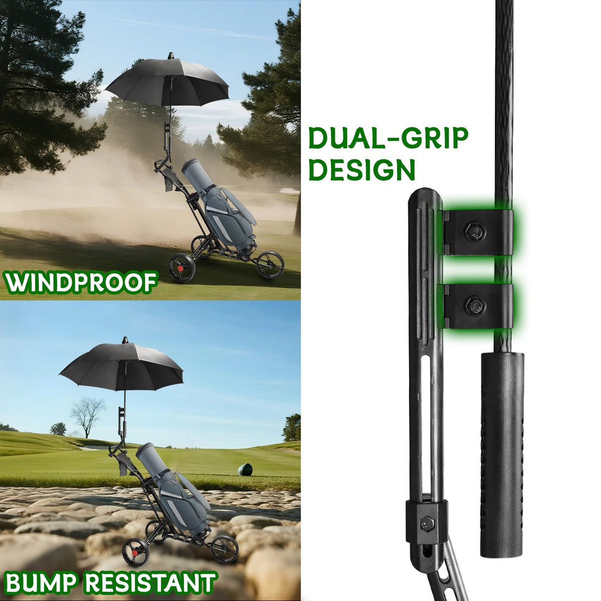Urgown stroller-compatible umbrella holder provides shade on family outings