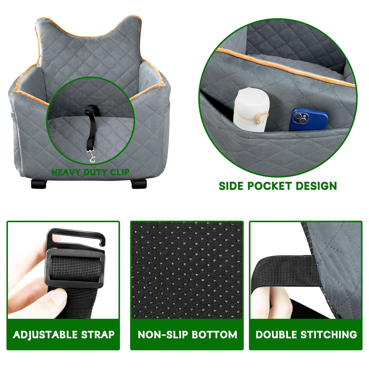 Urgown seat gray memory foam interior provides cushioned comfort on drives