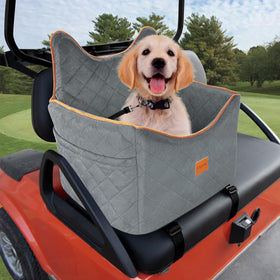Urgown universal golf cart dog seat gray provides a secure fit for small pets.