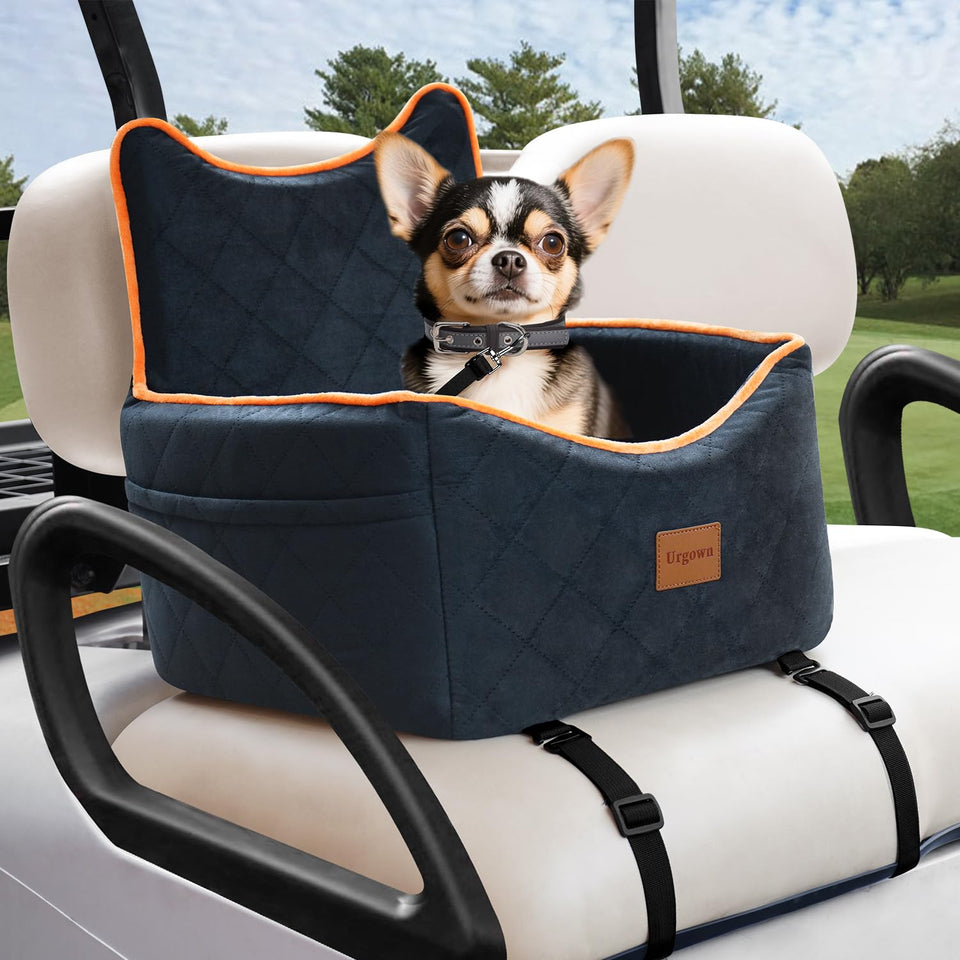Urgown universal golf cart dog seat installs securely for small dogs on EZGO, Club Car, Yamaha.