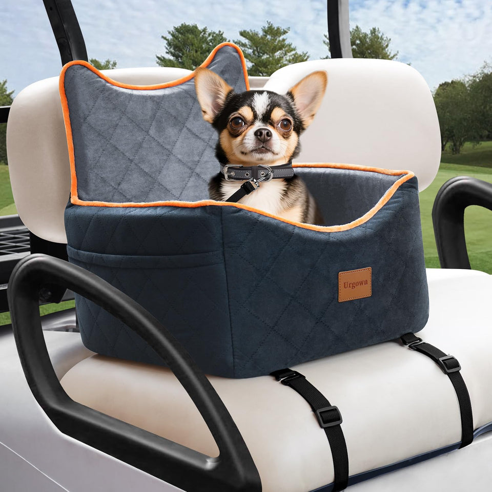 Urgown universal golf cart dog seat installation shows quick setup for pets on the go.