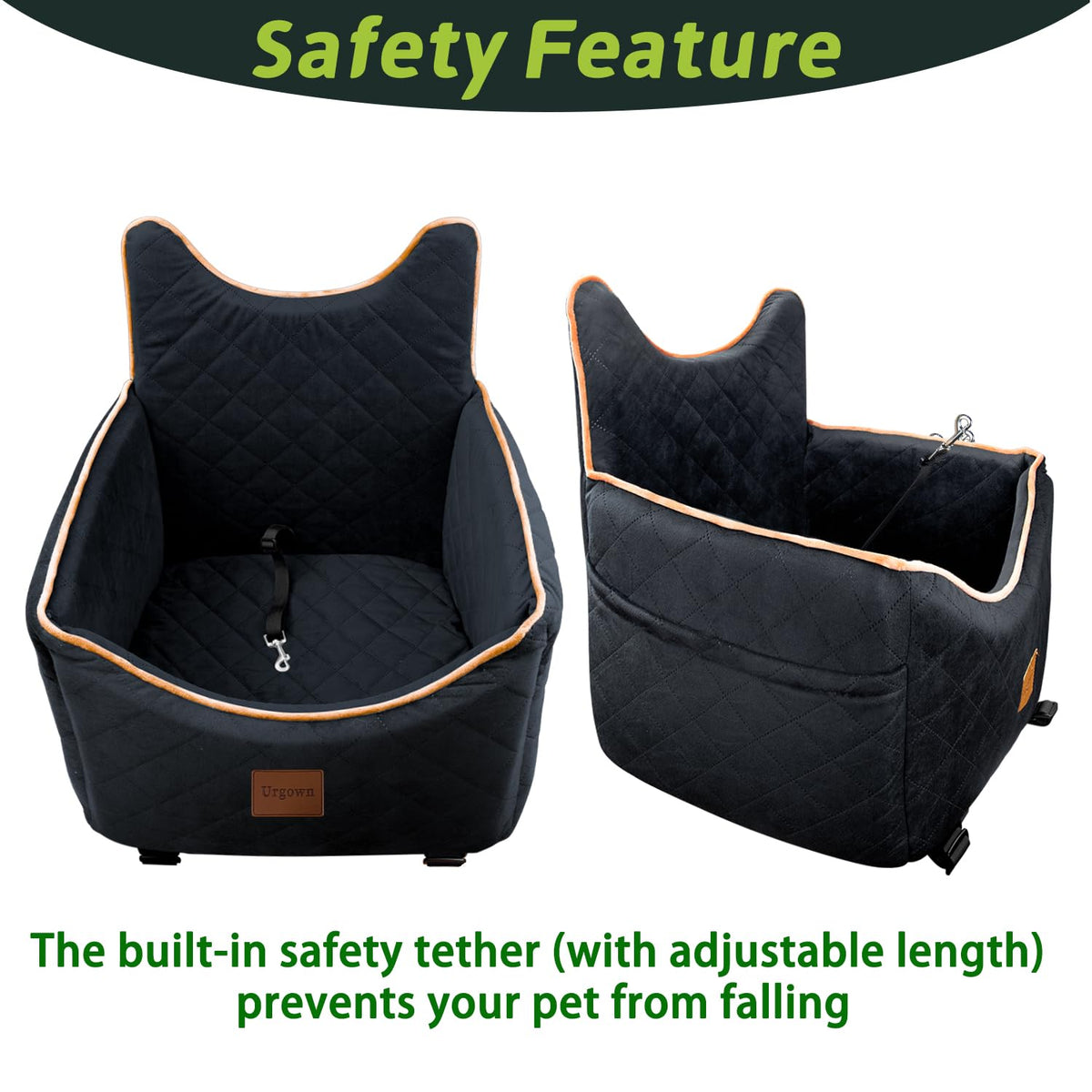 Urgown universal golf cart dog seat reversible bottom used for easy installation.