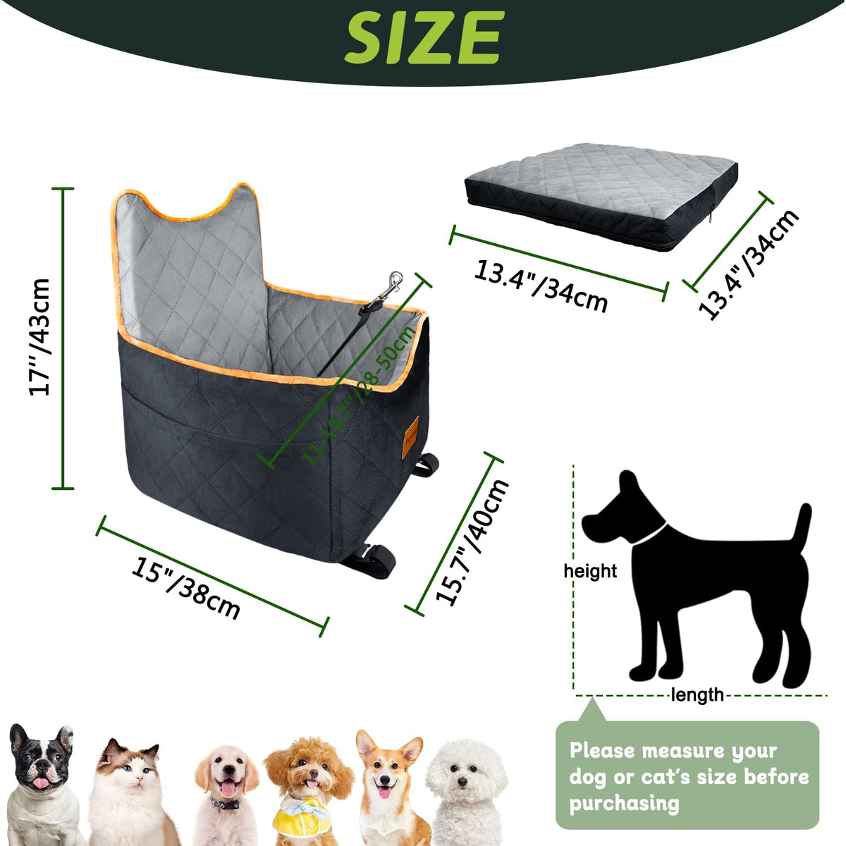 Urgown removable cover makes washing the pet seat a breeze.