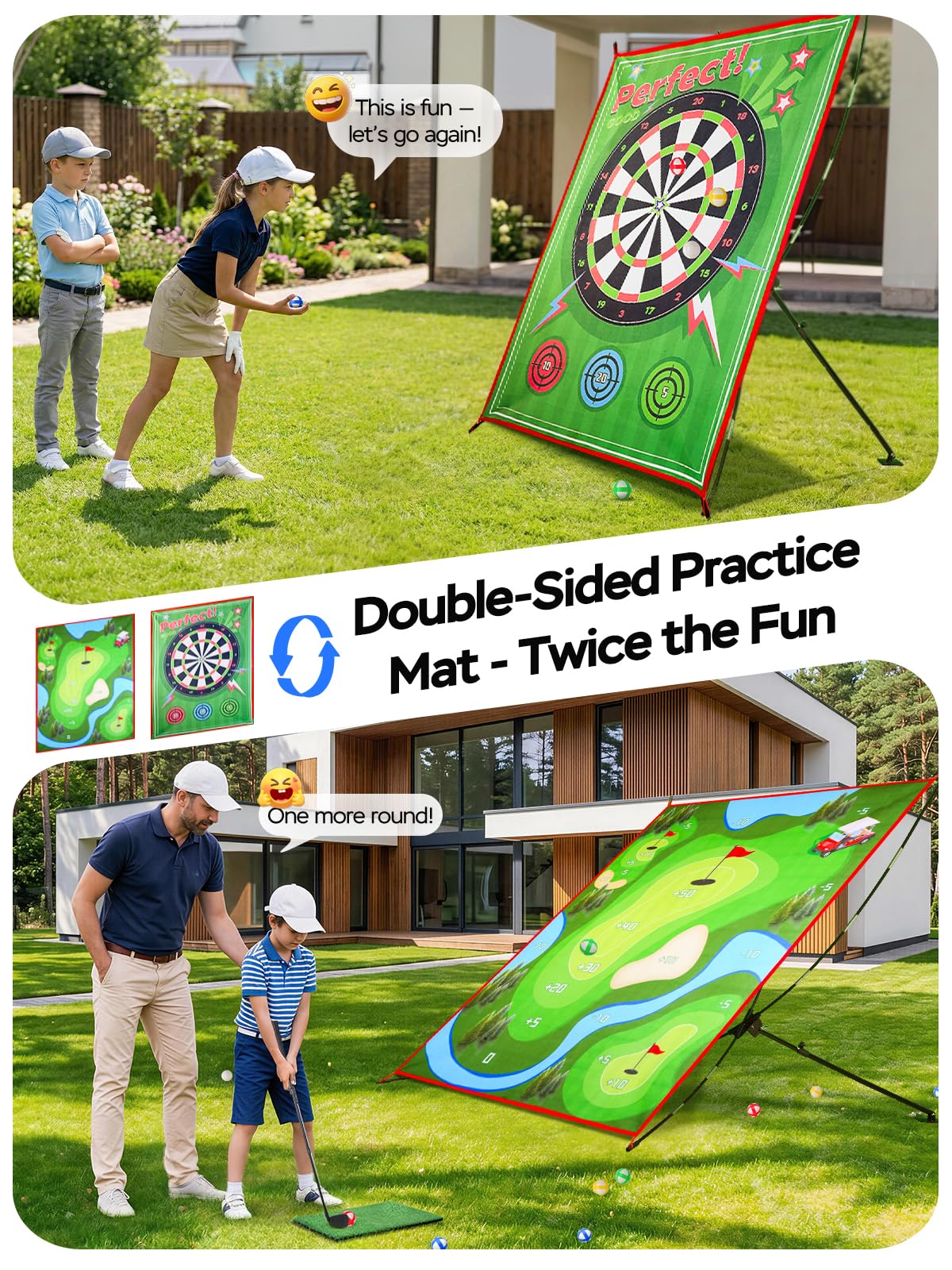 URUQ double-sided scoring target with multiple zones for precision drills