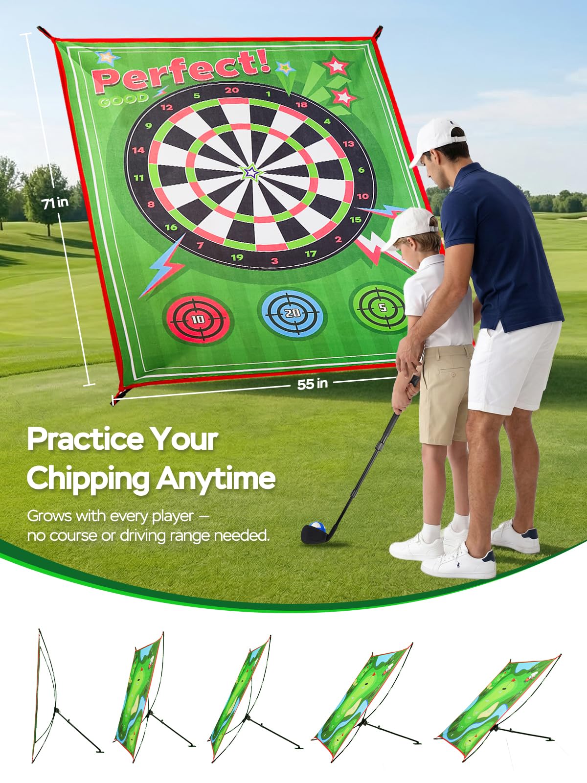 URUQ golf chipping set adjustable clubs for all ages and skill levels