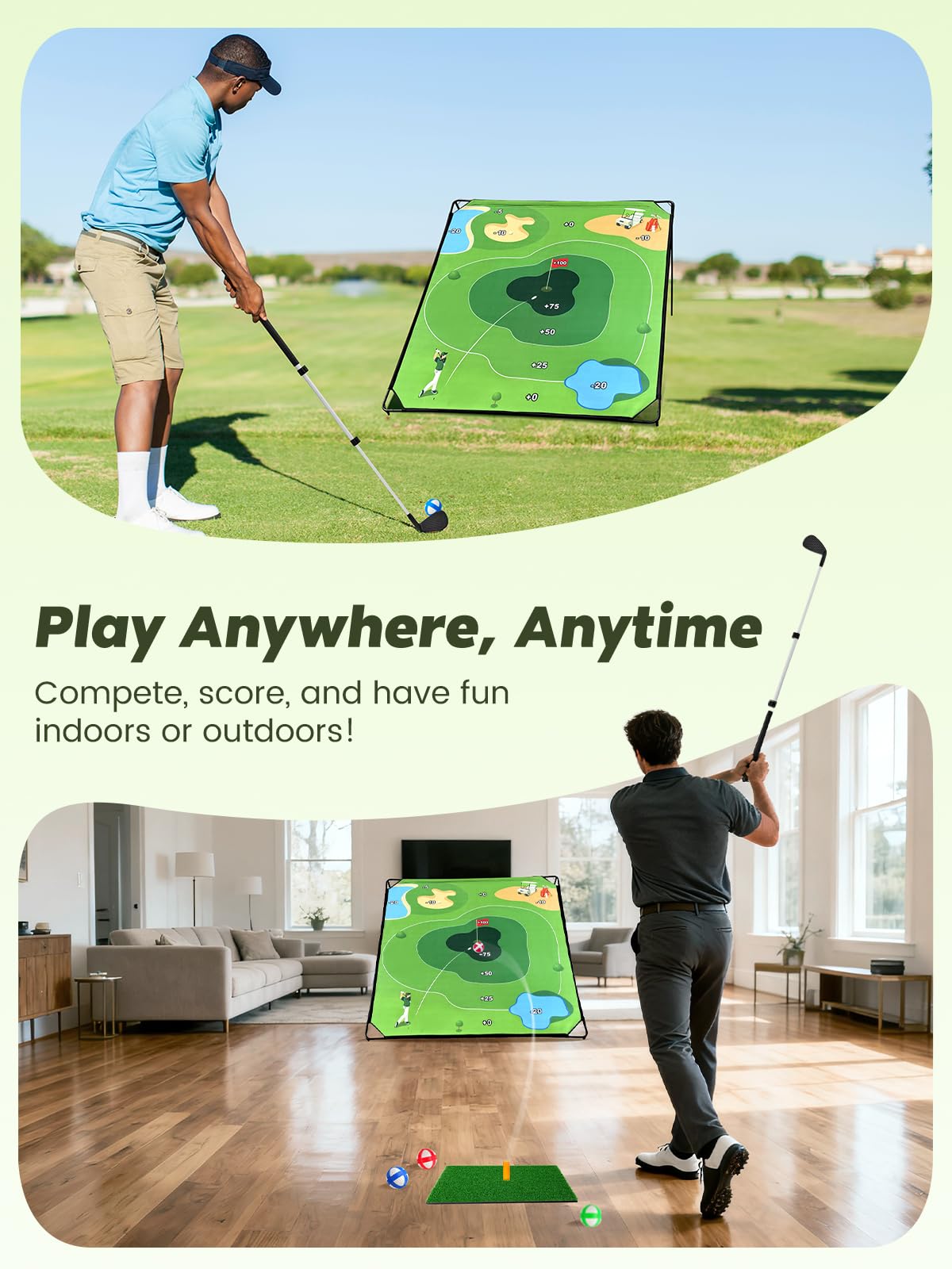URUQ rubber-base hitting mat protects clubs and mimics real turf