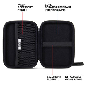 USA Gear Golf Launch Monitor Case elastic strap secures the device during travel