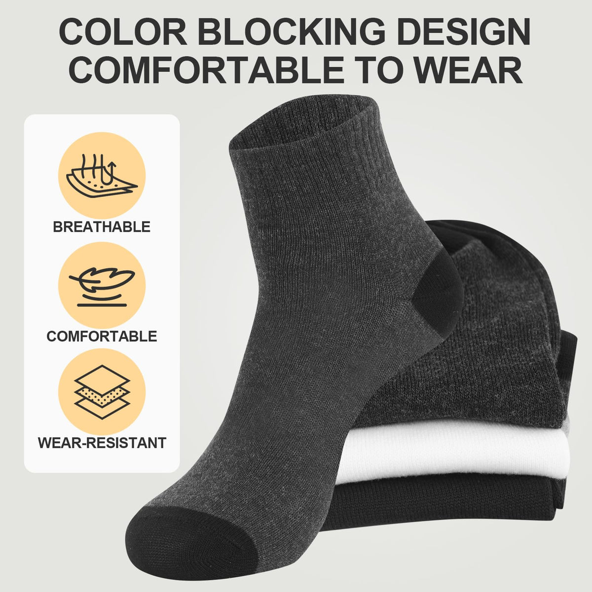 Usavemo quarter socks size 9-11 fits most adults.