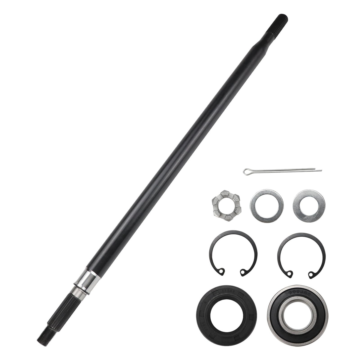 USTAR driver side rear axle shaft kit for EZGO RXV; improved fit for 2008+ models.