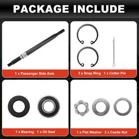 USTAR EZGO RXV axle shaft with packaging and included hardware