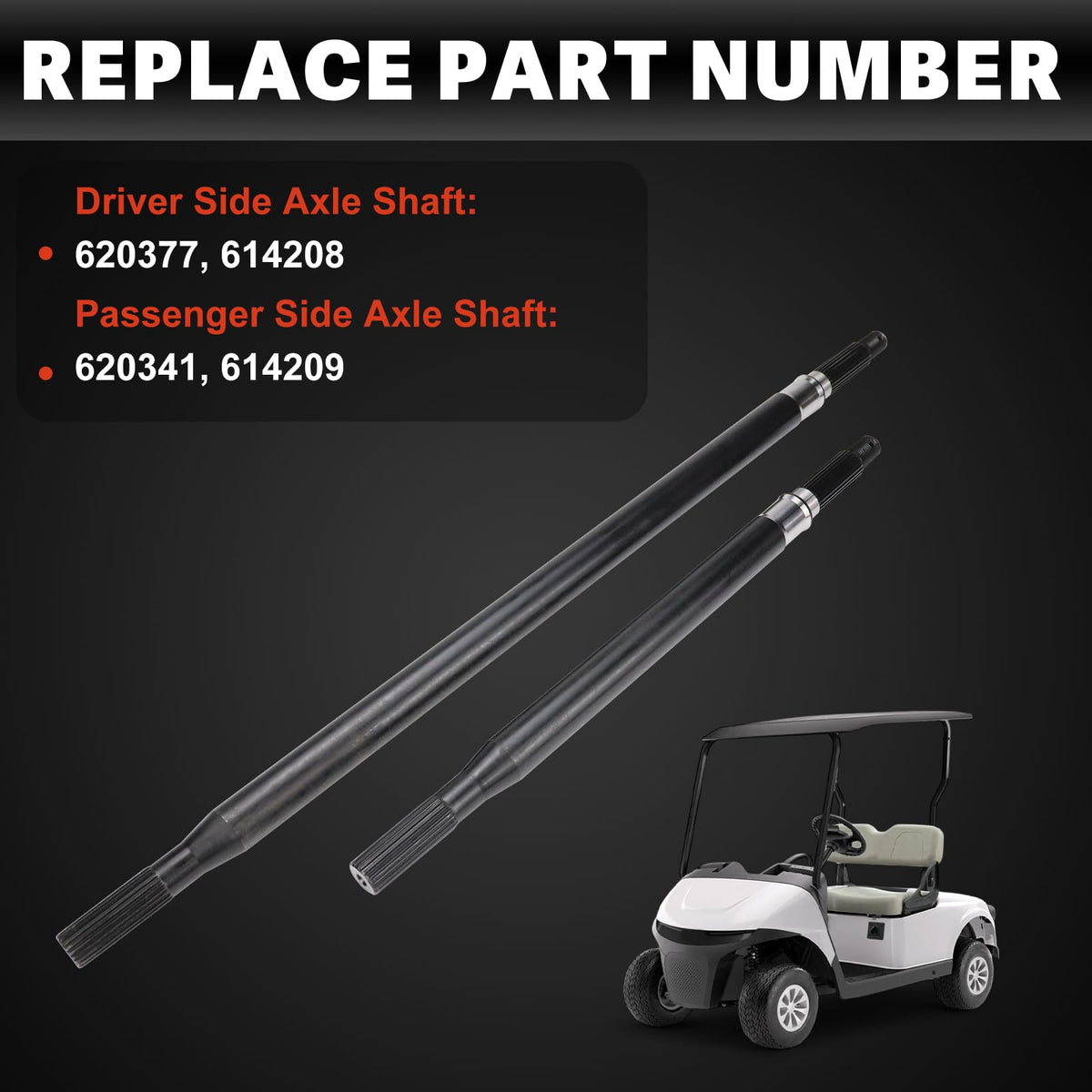USTAR EZGO RXV rear axle shaft kit packaging shot