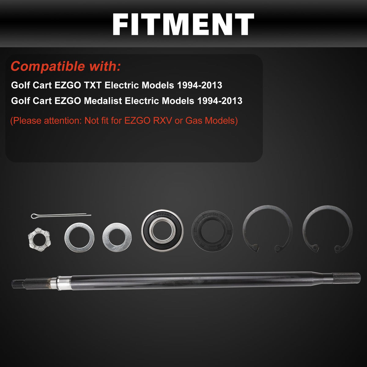 USTAR EZGO TXT/Medalist axle shaft 20377-G11, precise fit for reliable performance.