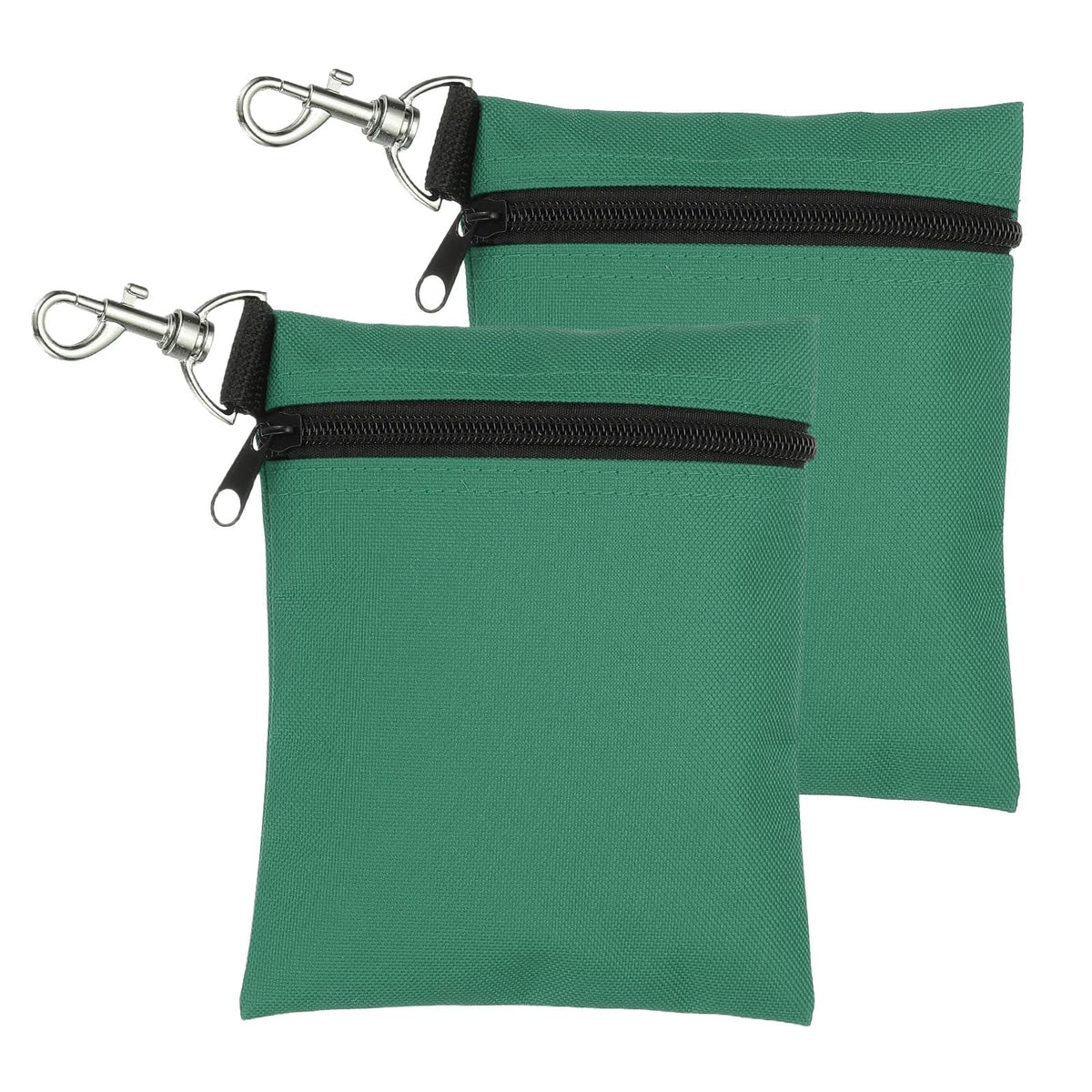 uxcell golf tee pouch two-pack front view in dark green for quick access