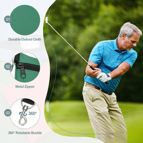 uxcell golf tee pouch open top demonstrates easy access during play