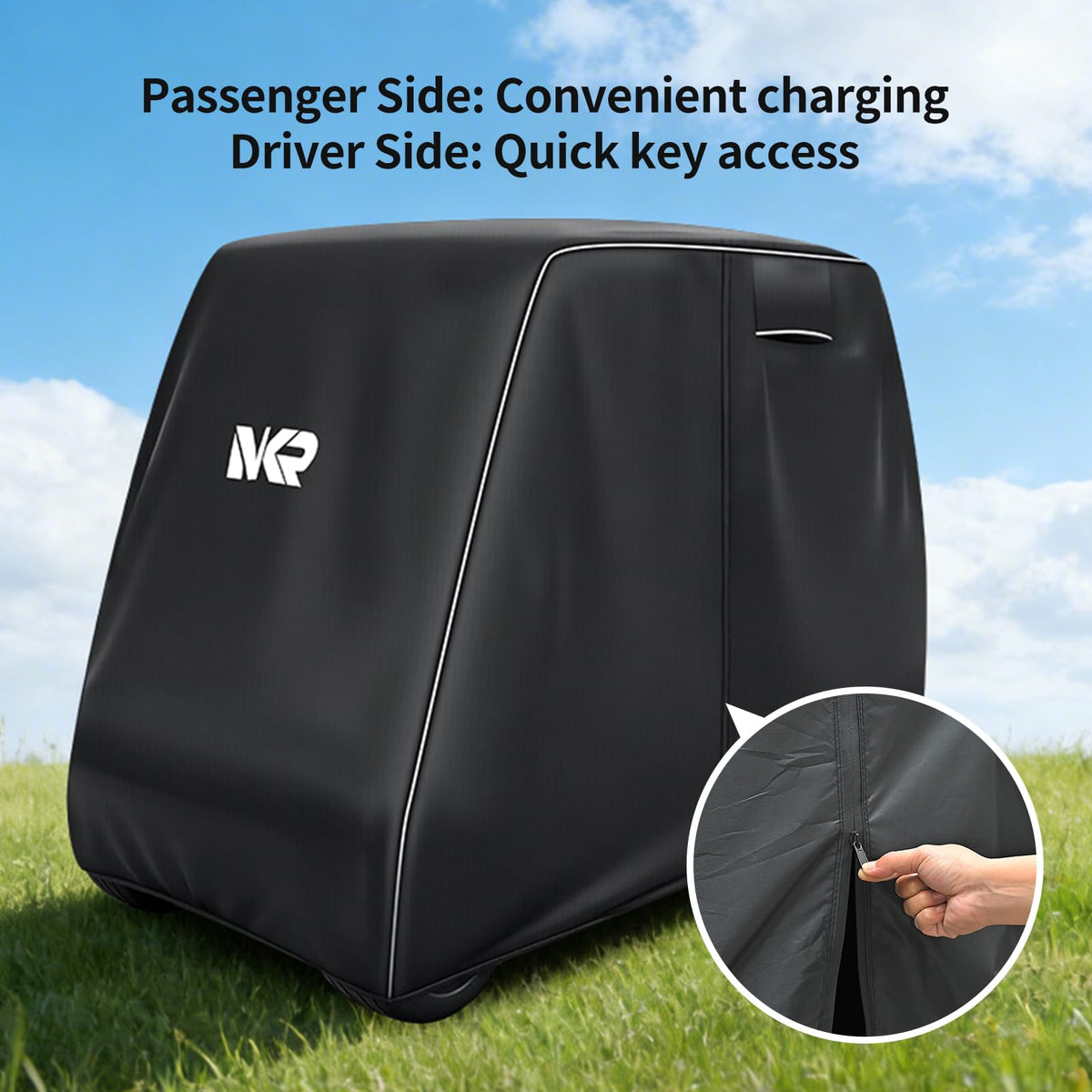 UYA 600D cover fits 2-passenger carts with roofs up to 60 inches