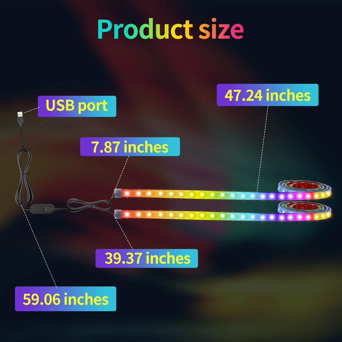 72 high-density LEDs deliver smooth multi-color effects and bright illumination.