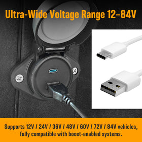 UYA 6.74-inch extension cable for flexible mounting on dashboards and panels.