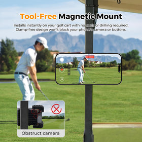 UYA portable storage pouch helps keep setup tidy on the course.