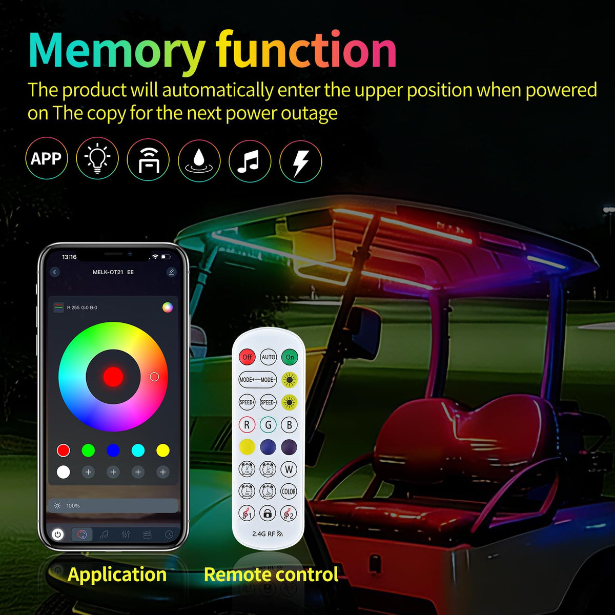 UYA USB-powered strip enabling easy plug-and-play setup on EZGO, Yamaha, Club Car.