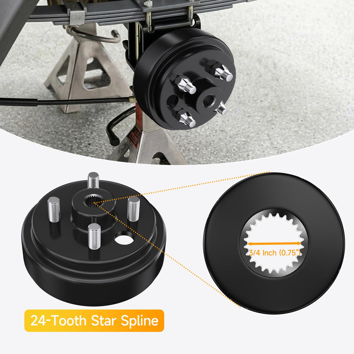 Vaccitect cast-iron brake drum emphasizing heat resistance and durability.