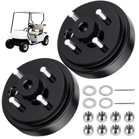 Vaccitect EZGO TXT brake drum hub, right-side view, 24-tooth spline for secure braking.